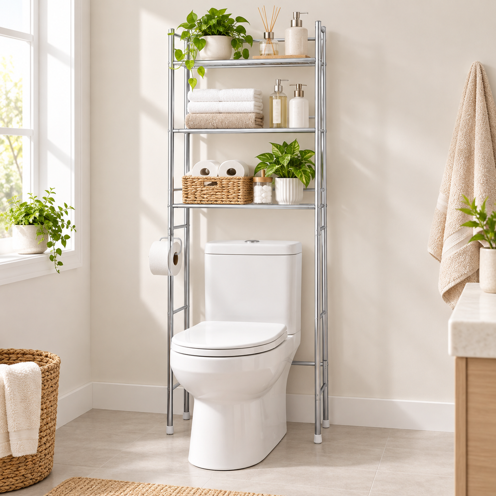 ORGANIZADOR DE BAÑO TOILET RACK METALICO
